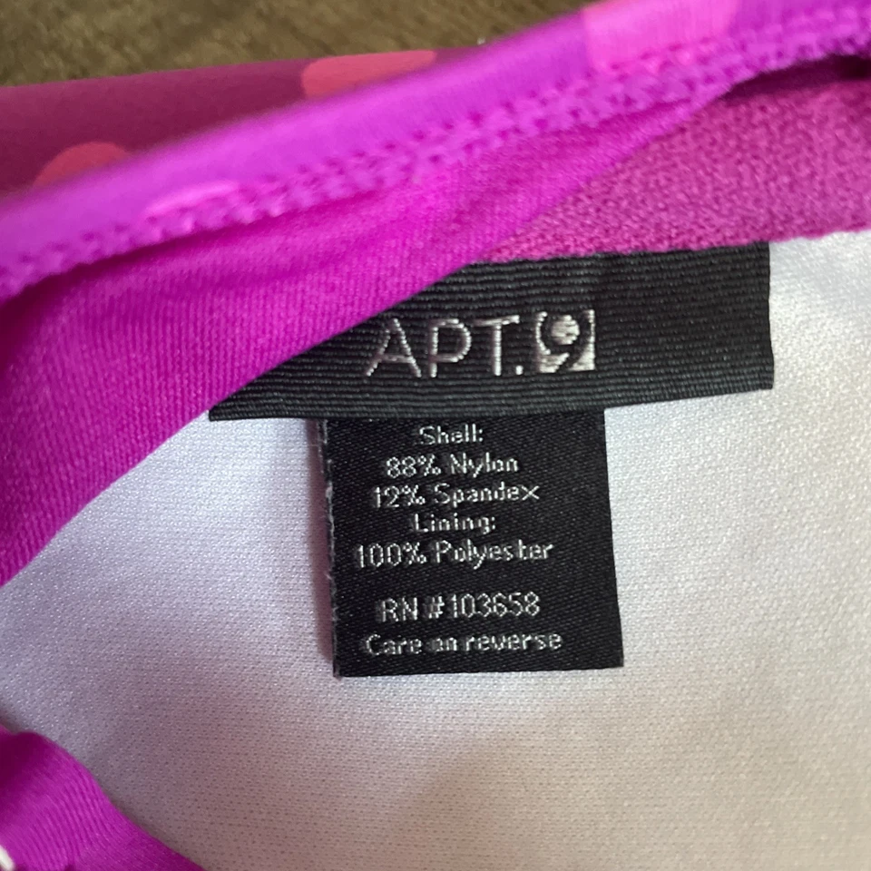 Top Tankini Apt 9 Lunares Acolchado Mediano Divertido Sin Tirantes Rosa Traje de Baño Usado en Excelente Condición Foto 3 de 4