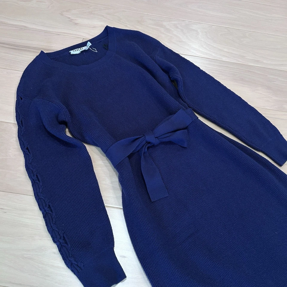 Sovere Ease Knit Sweater Blue Dress Long Sleeve Women’s USA XS - Image 2 of 4
