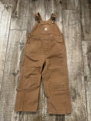 Carhartt Toddler Overalls Bibs OX8609-B Brown 3T 100% Cotton