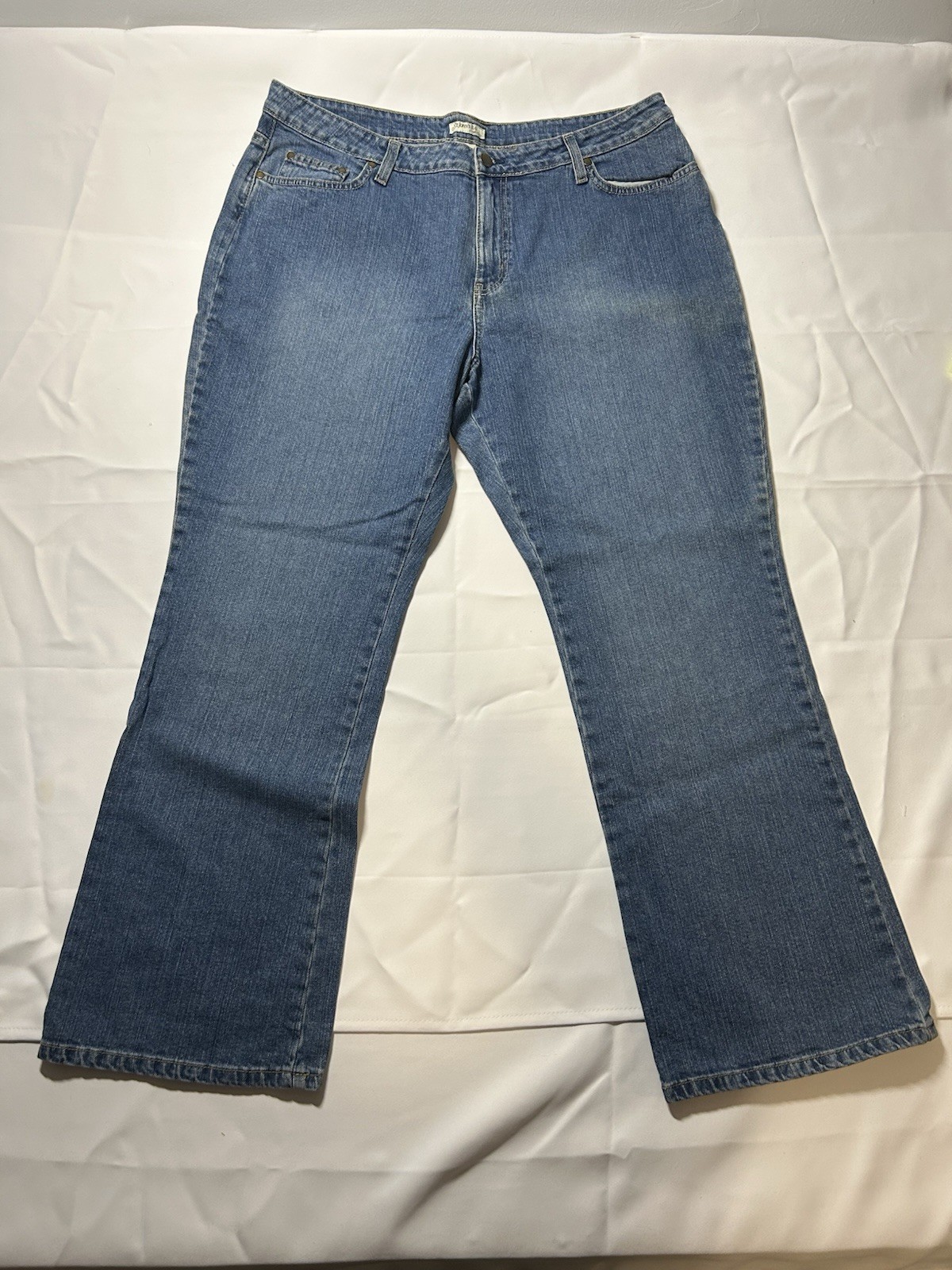 St. John's Bay Bootcut Stretch Denim Jeans Blue Medium Wash Women