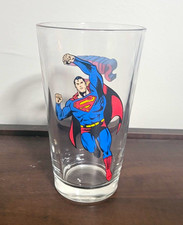 DC Comics Superman 16 fl oz Clear Decorated Pint Glass Comic Artwork 1999