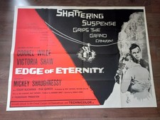 EDGE OF ETERNITY 1959 BRITISH QUAD POSTER CORNEL WILDE VICTORIA SHAW