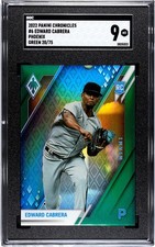 2022 Panini Chronicles Edward Cabrera RC Phoenix SGC Red 9 Mint Green Prizm /75