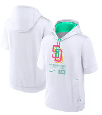 🔥 NIKE San Diego Padres City Connect Block Short Sleeve Pullover Men's White