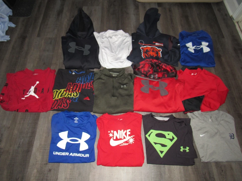 Lote de Camisas All UNDER ARMOUR ADIDAS NIKE Moletons com Capuz Meninos Extra Grande 18 - Imagem 2 de 4