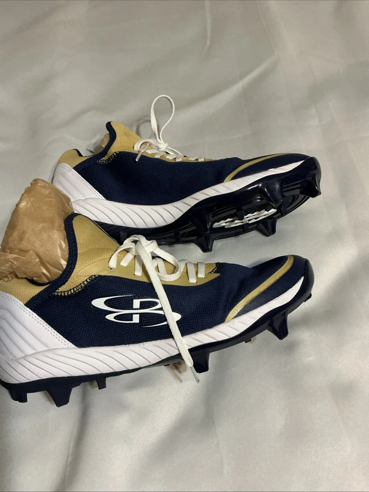 Мужские бейсбольные бутсы Boombah темно-синие и золотистые размер 10,5 - Изображение 3 из 4