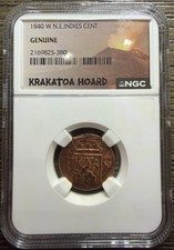 1840 W N.E. Indies Cent Krakatoa Hoard NGC Genuine
