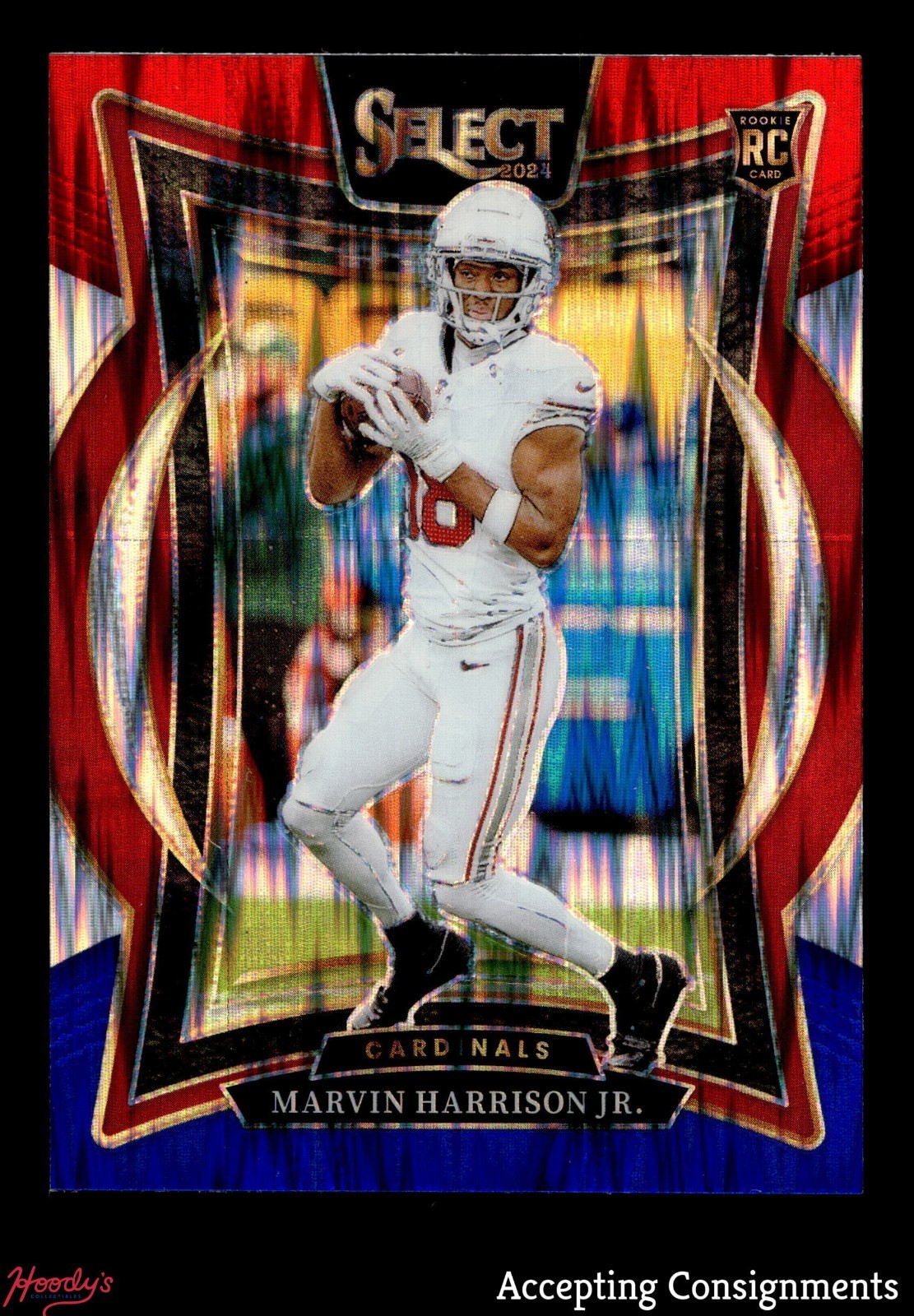 2024 Select Prizm Red and Blue Shock #28 Marvin Harrison Jr. RC ROOKIE CONCOURSE