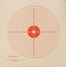 Air Rifle Targets - (1.15" Red Bulls-eye) Segmented Circle (Red, 100 per pack)