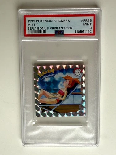 Pokemon Artbox 1999 Sticker 1 PR38 Misty Bonus Prism Sticker PSA 9 Bikini