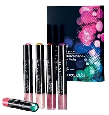 AVON Be Jeweled Mini Lip Gloss Set (5 Piece Dazzle Lip Glosses) RARE - NEW!!!