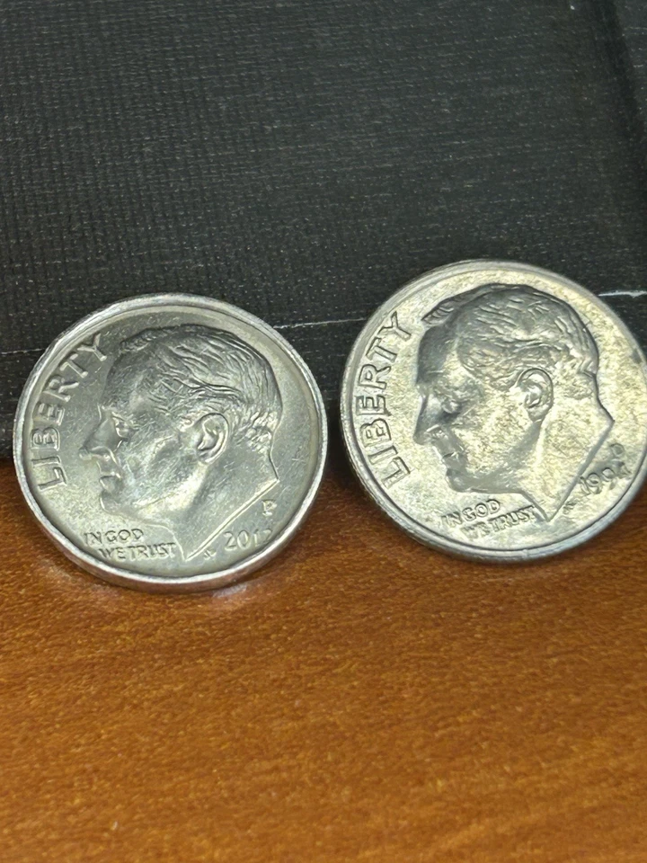 2012 P Dime Multiple Errors.  Rimmed, no reeding, and 2 tonned - Image 2 of 4