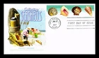 US COVER SEASHELLS POSTCARD RATE FIRST DAY ISSUE STRIP OF 4 PANDA CACHET