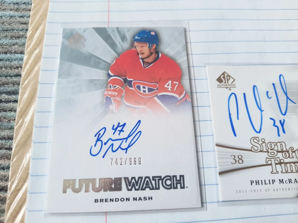 2011-12 sp authentic hockey 2 autograph card lot - Image 4 of 4