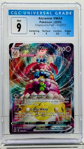 2020 POKÉMON ALCREMIE VMAX (CHAMPIONS PATH 023/073) FULL ART HOLO CGC 9 MINT