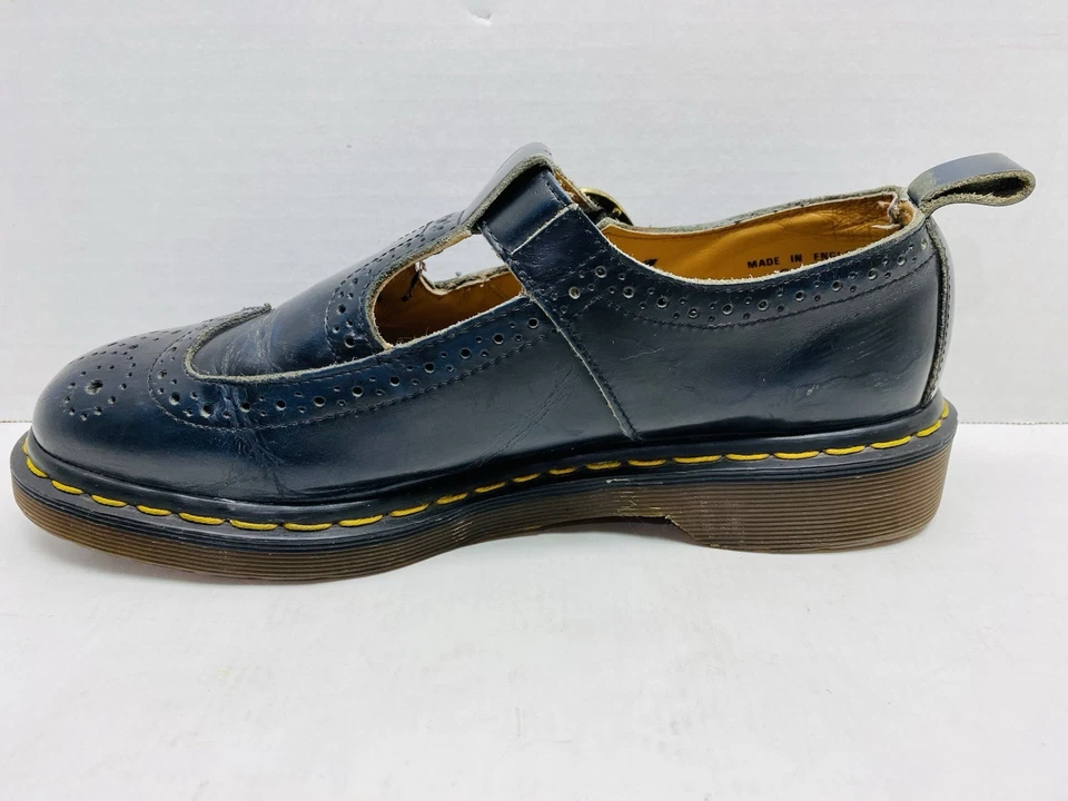 Винтажный Dr. Martens 8142 Wingtip пряжка Mary Janes черный Англии женщин Великобритании 8 США 10 - Изображение 3 из 4