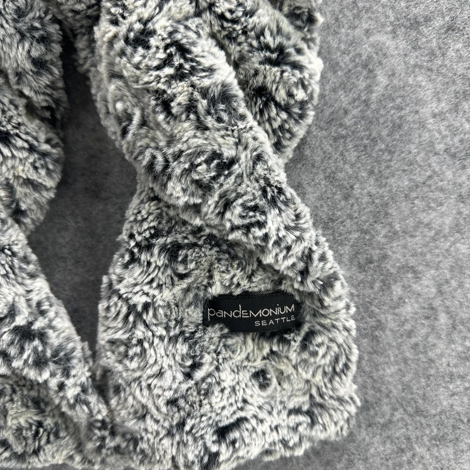 Pandemonium Seattle Scarf Womens Soft Faux Fur Swirl Textured 62in Made in USA - Image 2 of 4