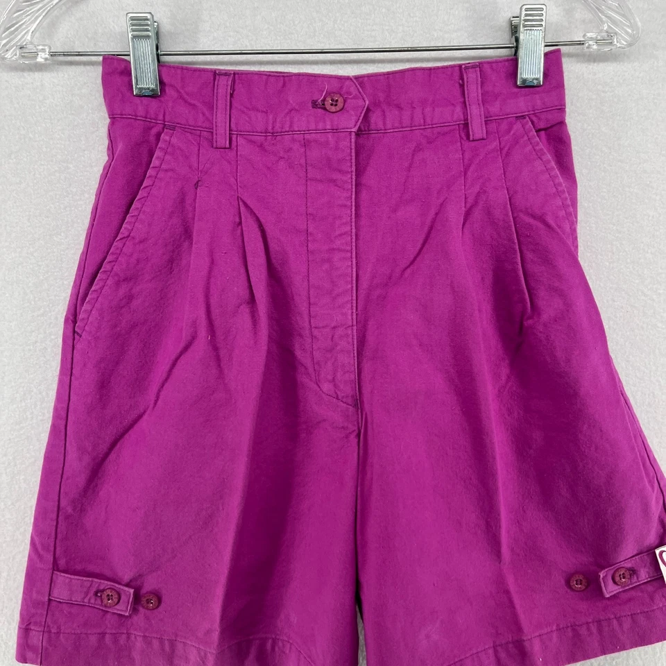 Pantalones Cortos NIKE Mujer 3/4 S Años 80 Plisados 6" Popelina Tiro Alto Rosa De Colección JAPÓN Foto 4 de 4