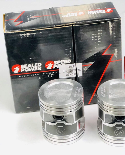 PISTONS Dished COATED Set/4 for Mercruiser OMC w/GM Marine 3.0L 181 140hp STD - Picture 4 of 6
