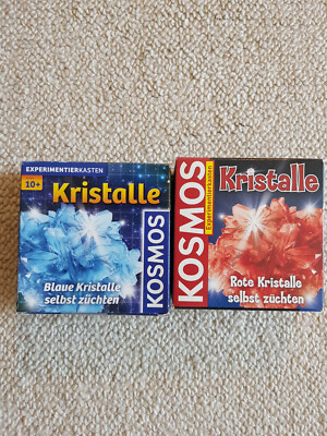 2 Experimentierkästen Kristalle Blau/Rot Kosmos 11+ NEU!!!