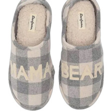Dearfoams Women's Mama Bear Buffalo Plaid Clog Slipper size XL 11/12