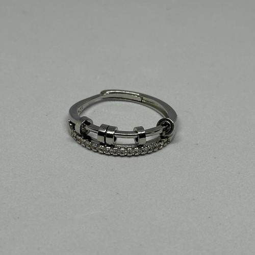 925 Sterling Silver Anti Anxiety Ring with Beads Women Men Spinner Fidget Rings - Picture 9 of 23