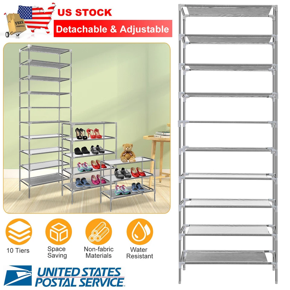 10 Tier Shoe Rack Over The Door Shoe Organizer Hanging Shoe Storage The Door - Image 2 of 4