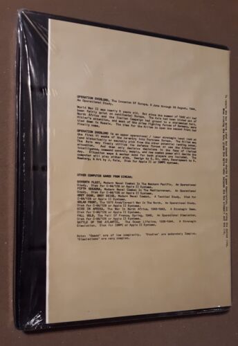 SEALED Operation Overlord by Simulations Canada for IBM PC Series 3.5 disk - Picture 2 of 2
