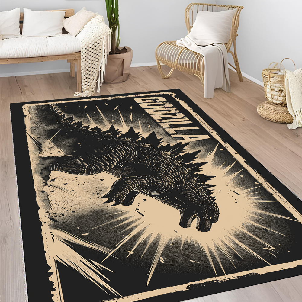 Home Decor Area Rug, Godzilla King of The Monsters King Ghidoran
