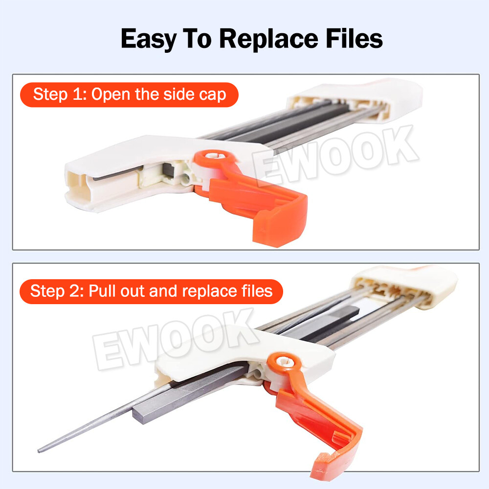 4-4.8mm 2 IN 1 Easy Chainsaw File Chain Sharpener Kits For Stihl 3/8P