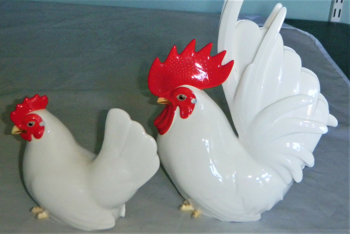 ノリタケ‥ニワトリ置物 NORITAKE Bone China Rooster & Hen Figurines - Nippon Toki