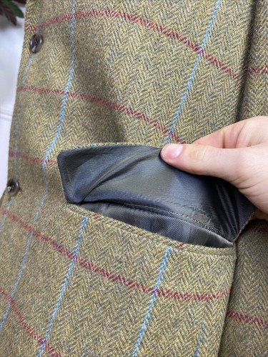 Samuel Windsor Modern Windowpane Tweed Herringbone Hacking Sport Jacket (42L) - Picture 5 of 15