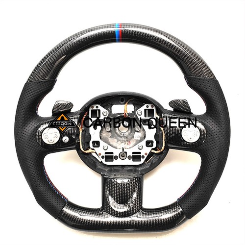 GENUINE CARBON FIBER Steering Wheel FOR BMW MINI Cooper R55 R56 R60 JCW - Picture 3 of 7