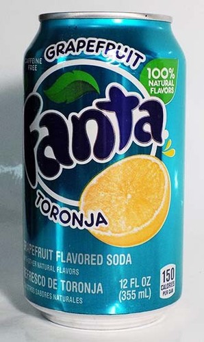 Fanta Grapefruit Mexican-American "Toronja" USA 2020 NEW FULL 12oz 355ml Can - Picture 2 of 4