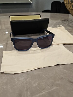 $185.00 Hugo Boss Sunglasses Silver & Transparent Blue Polarized. 0553/S E74Y1 