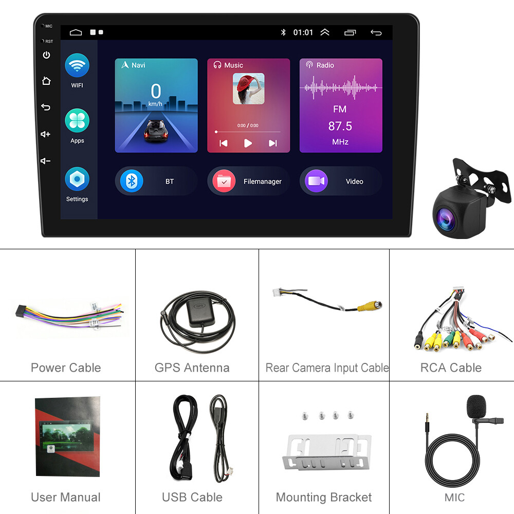 NHOPEEW 9 Inch Touchscreen Android 13 Headunit - Wireless CarPlay & Android Auto/WiFi/EQ/GPS + AHD Backup Camera For Dodge Grand Caravan 2011-2020 And Chrysler Grand Voyager 2011-2015