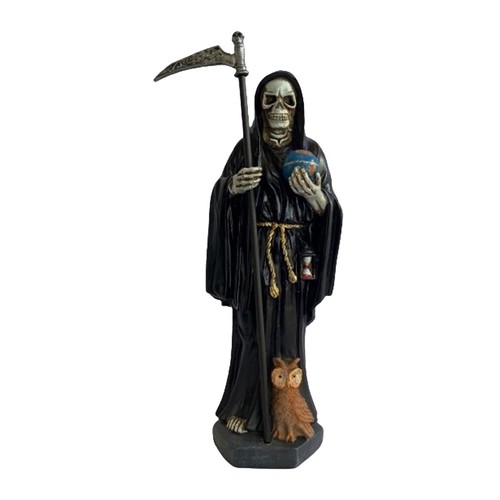 Santa Muerte 12" Inch | Holy Death Statue | Grim Reaper | Black/Negro - 第 1/2 張圖片
