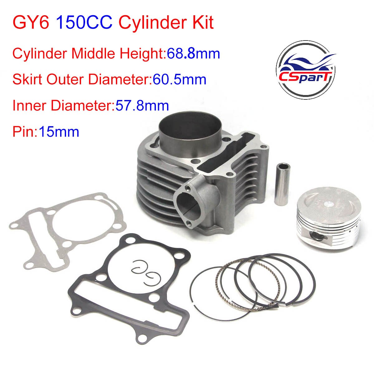 ★GY6用、ボアアップキット(61mm)★(GY6,KYMCO,トライク等) ★ GY6 125cc/150cc to 180cc Engine Upgrade Kit - Complete 61mm