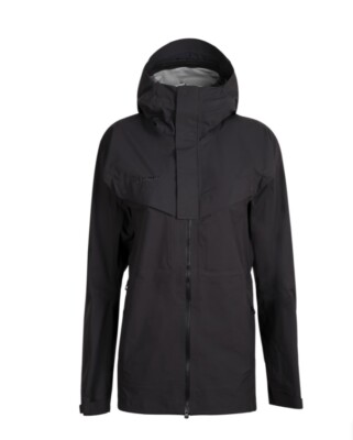 NWT Mens Mammut Zinal HS Hooded Dry Technology Pro Black Rain Jacket sz L