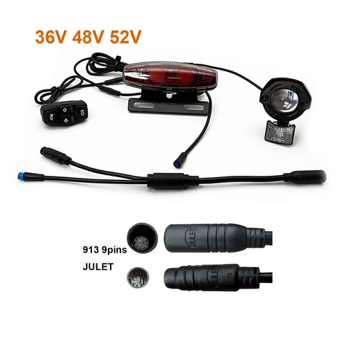 36V/48V/52V E-bike Headlight Taillight and Switch Kit For BAFANG /KT JULET AUS - Picture 20 of 20