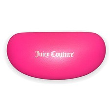 Juicy Couture Sunglasses Glasses Hard Case Pink Leather Gold Letter Clamshell