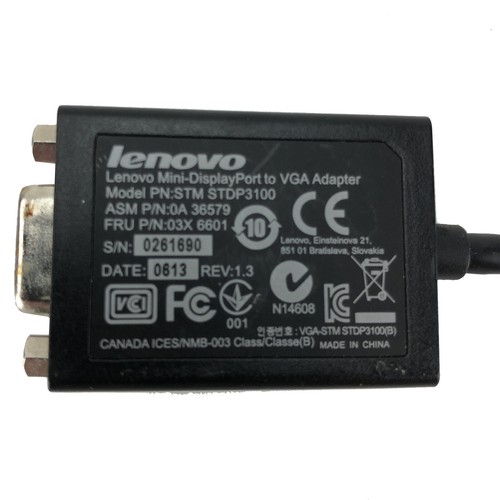 Genuine Lenovo STM STDP3100 Mini-DisplayPort to VGA Monitor Adapter Cable - 第 2/4 張圖片