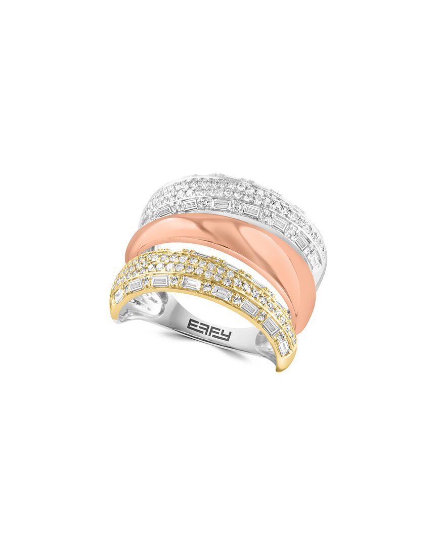 Effy Fine Jewelry 14-каратное трехцветное кольцо с бриллиантом весом 095 Карата Женское 7 383390₽