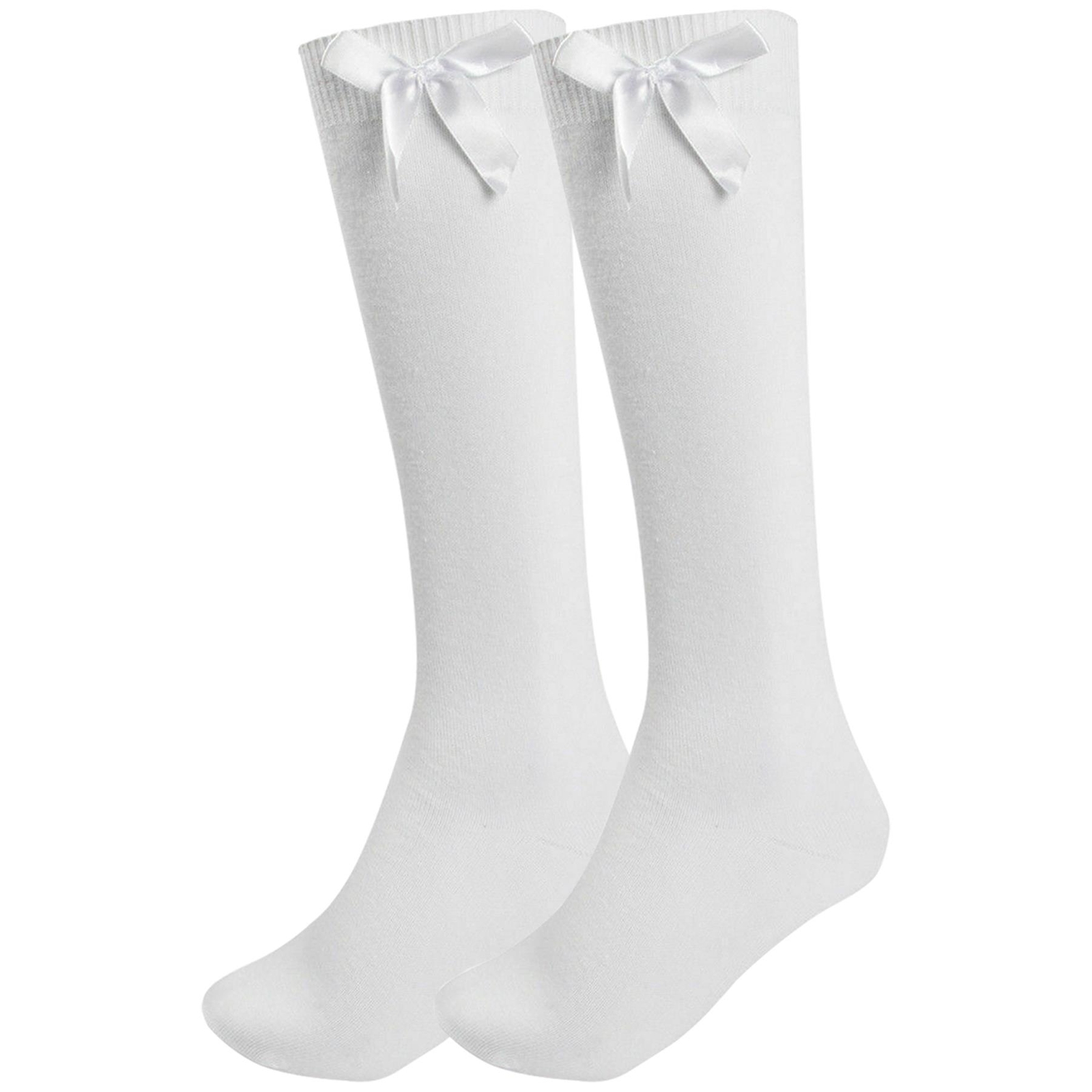 Mujer Chica Rodilla Alto Calcetines Largo Algodón Liso Uniforme Escolar Lazo 3