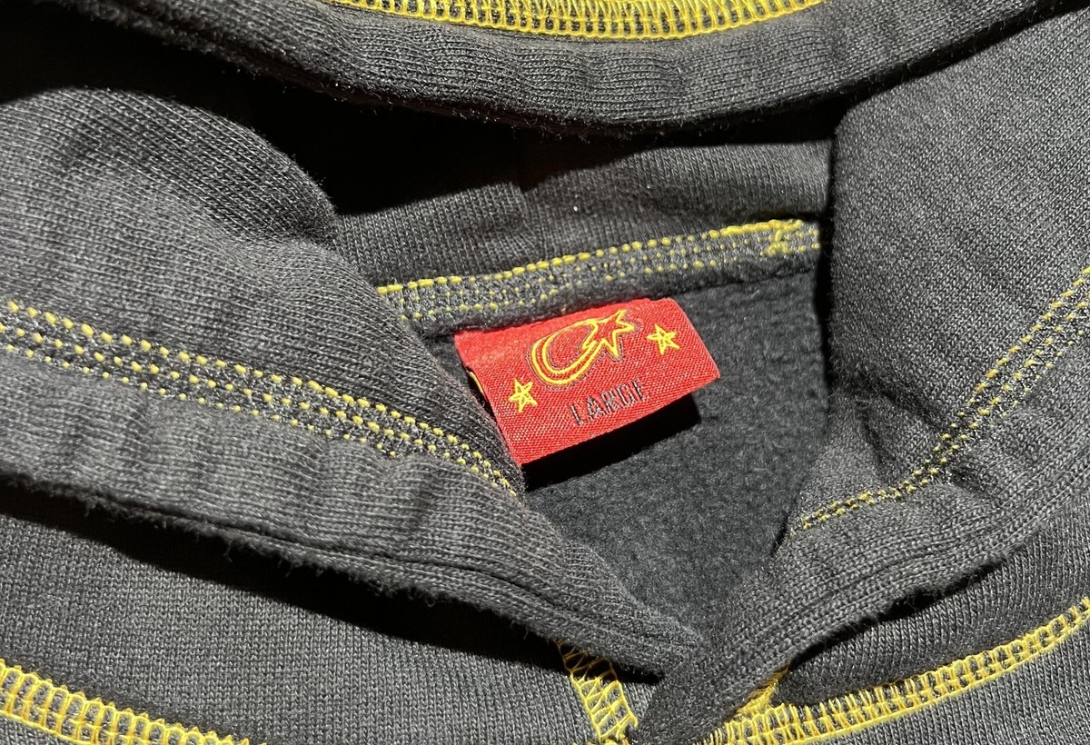 トップス CRTZ ALCATRAZ CONTRAST HOODIE Corteiz Alcatraz Contrast Hoodie Black Yellow Size Large