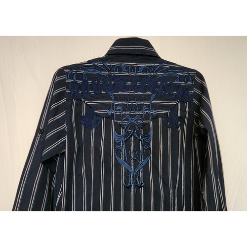 Mens Monarchy Button Down Embroidered Raw Hem Detail Size Small - Picture 4 of 9