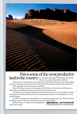General Dynamics Navajo People Original Vintage Print Ad