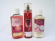 Bath Body Works Sunset Glow Fragrance Mist Spray Body Lotion Shower Gel wash