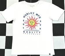 Hurley International Mfg Trademark Sun Graphic Print White T Shirt Men’s (S)