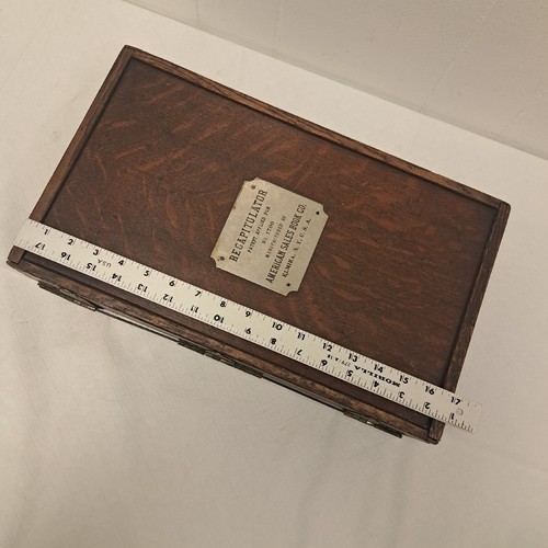 Antique American Sales Book Co Oak Receipts Cabinet Recapitulator Country Store - Picture 13 of 16